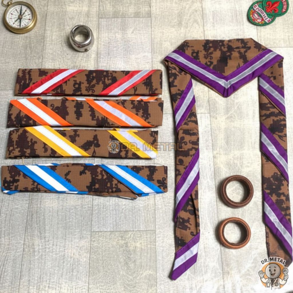 Scarf loreng pramuka Syal Atribut Pramuka Slayer loreng pramuka Bahan RIpstop Aneka Pilihan Warna