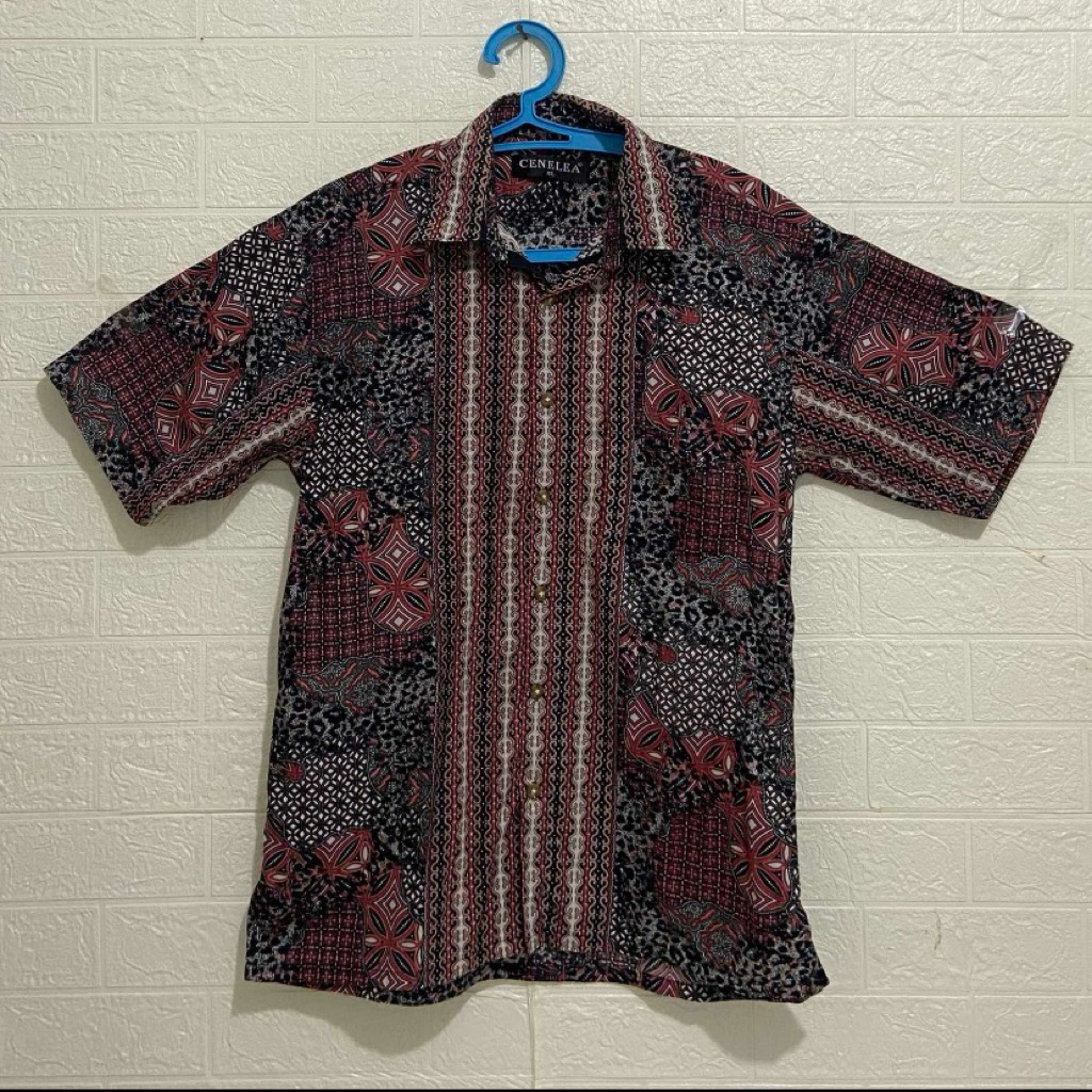 PRELOVED CENELEA ORI KEMEJA BATIK PRINTING (Size XL) (LD=115cm x Pj=75cm)