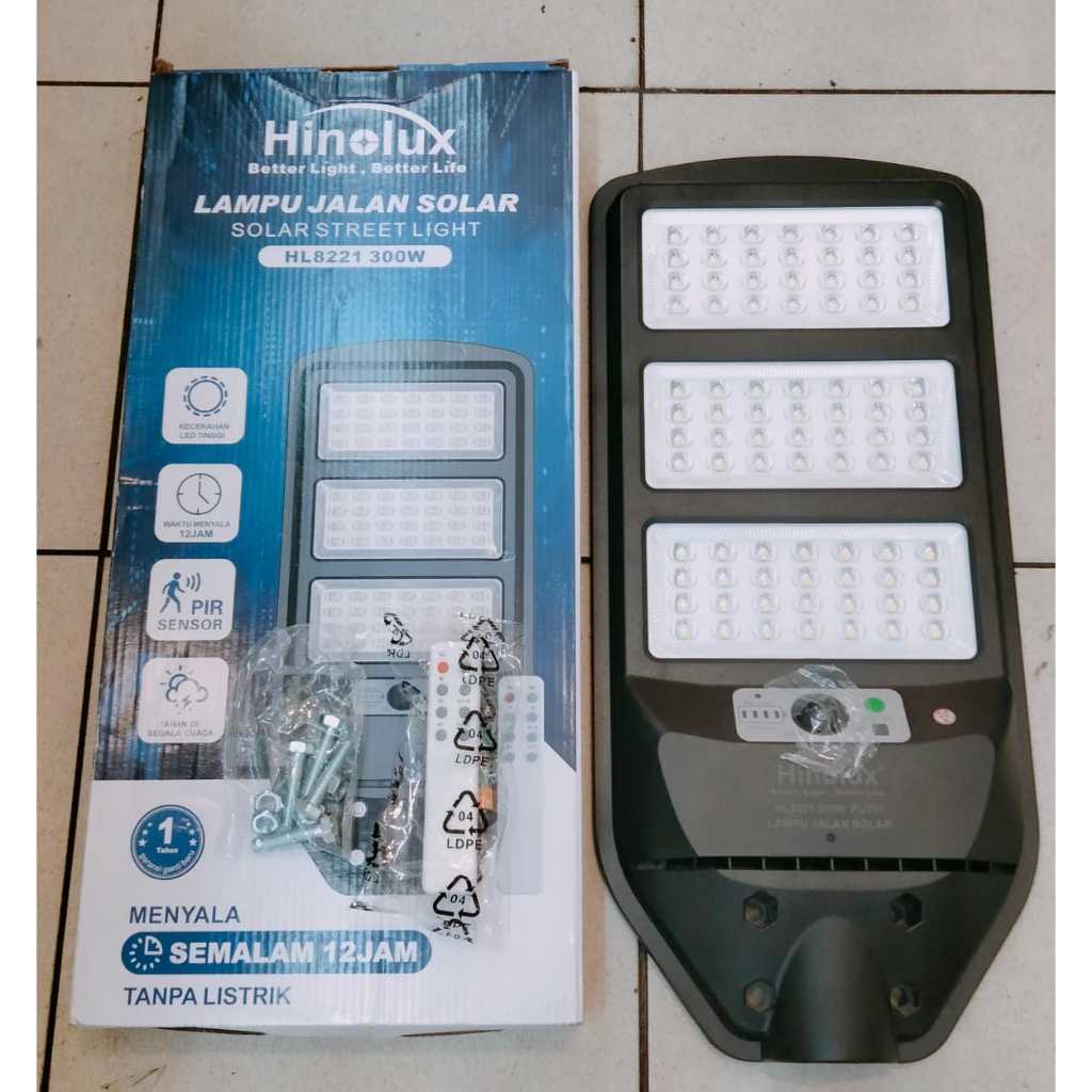 lampu penerangan jalan pju solar panel hinolux lampu sorot solar