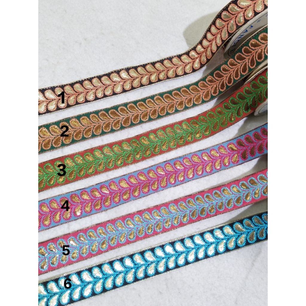 Renda Pita India Bordir 3cm