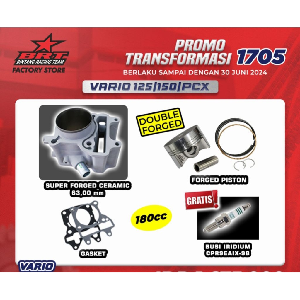 SUPER BLOCK/BURENG BRT VARIO 125/VARIO 150/PCX 150 CASTING 62/CERAMIC 63 100% ORIGINAL BRT