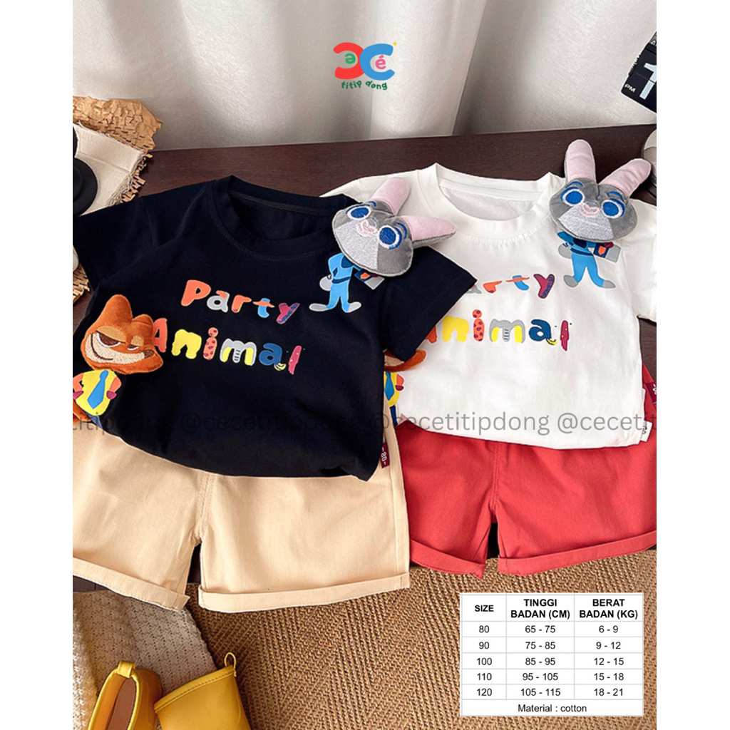 SET KAOS DAN CELANA ANAK LUCU KARTUN ZOOTOPIA / BAJU DAN CELANA ANAK LUCU ZOOTOPIA / KAOS SANTAI