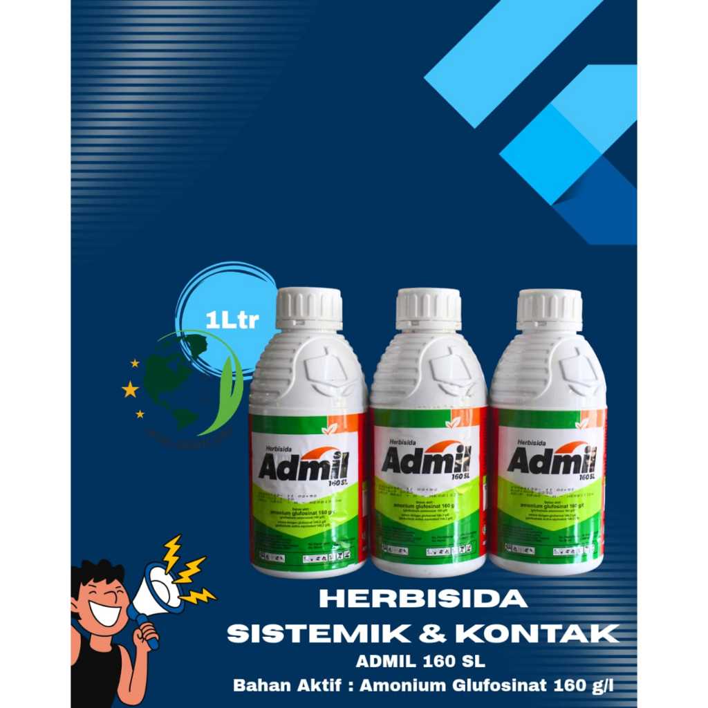 Herbisida Mati Permanen Pembasmi Pengendali Rumput Liar Sistemik Kontak Paling Ampuh ADMIL 160 SL 1L
