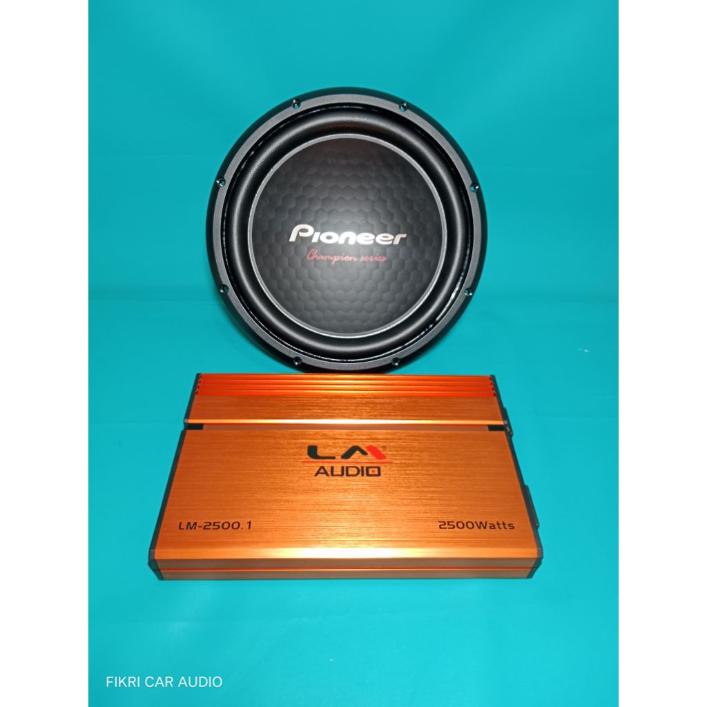 Power Monoblok LM AUDIO seri LM-2500.1 1Channel & Subwoofer PIONEER Champion seri TS-W312D4 12" 1600
