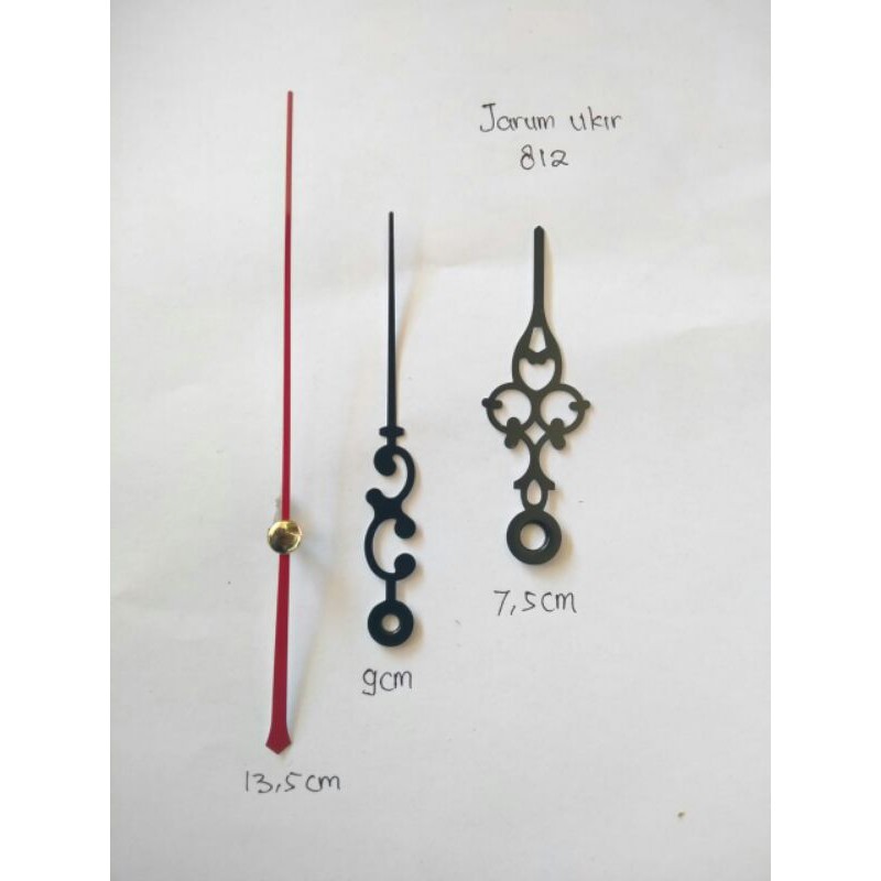 Jarum Jam Saja Ukir Hitam Ukuran Jam Dinding Standart 812/ Jarum Jam Dinding