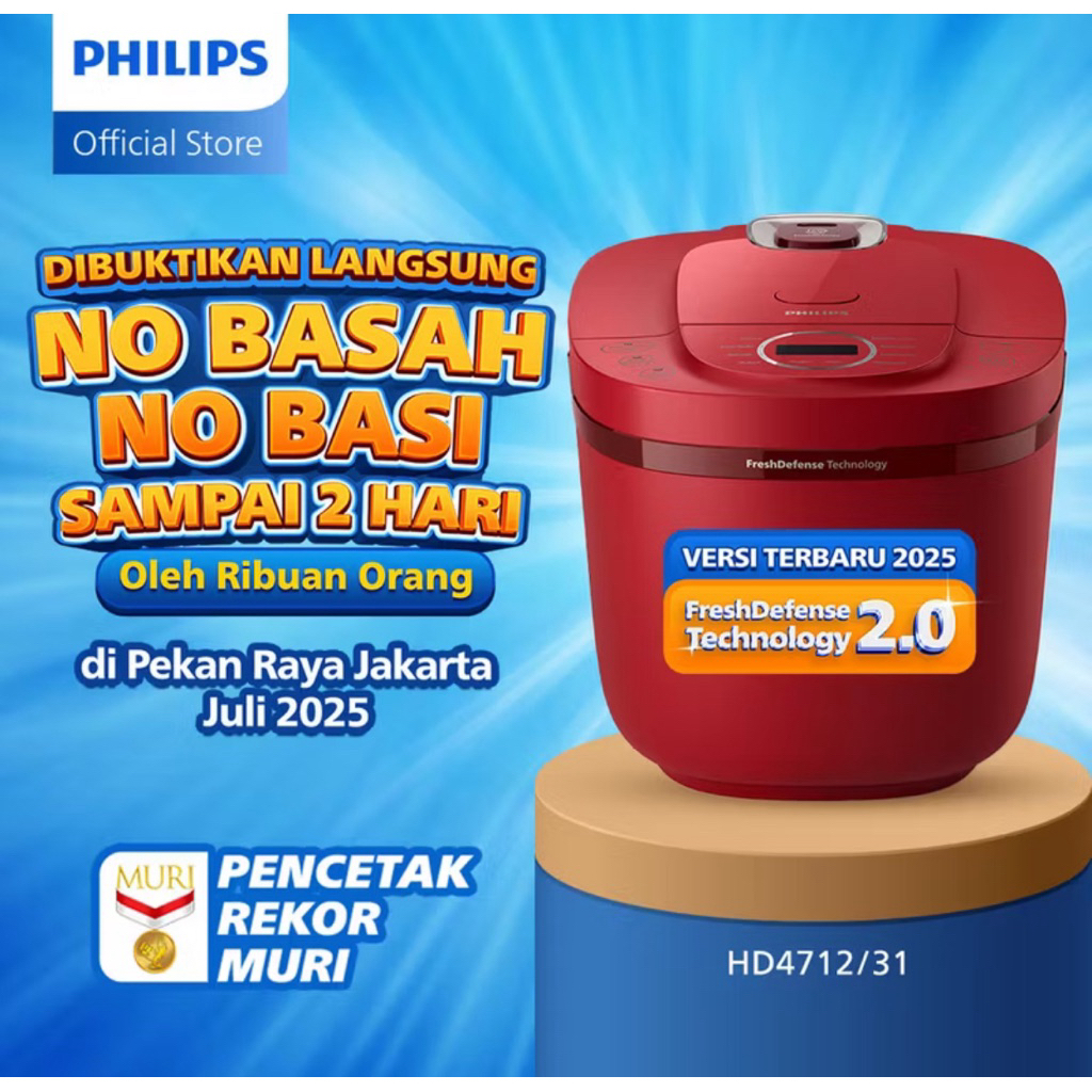 PHILIPS RICE COOKER DIGITAL 1.8 LITER - MAGIC COM PHILIPS DIGITAL MERAH 1.8 LITER - MAGIC DIGITAL PH