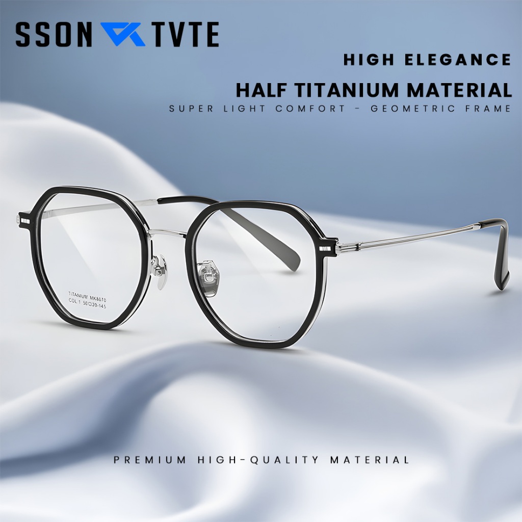SSON TVTE Kacamata Photocromic Minus Bluecromic Anti Radiasi Blueray Kaca Mata Optik Wanita Pria Geo
