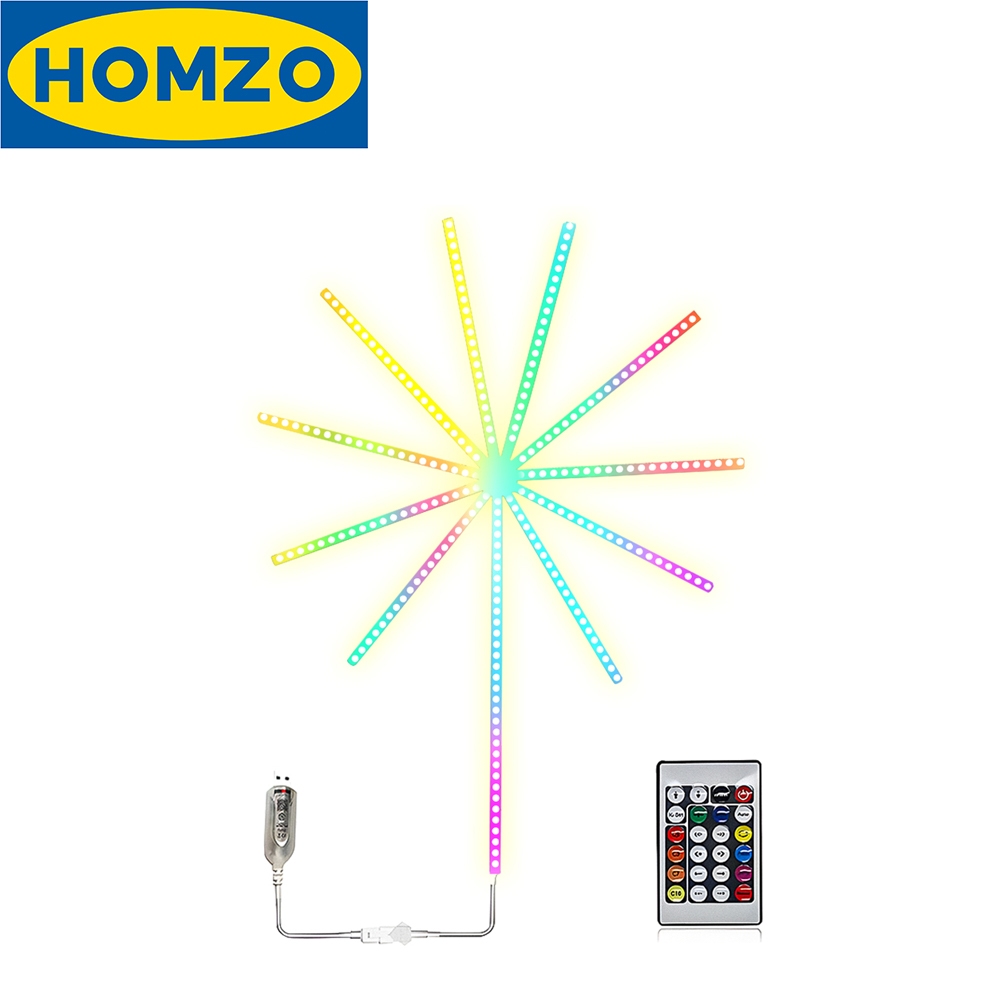 HOMZO LAMPU STRIP LED KEMBANG API RGB BENTUK KEMBANG API DENGAN MUSIC UNTUK DEKORASI / LED STRIP LIG