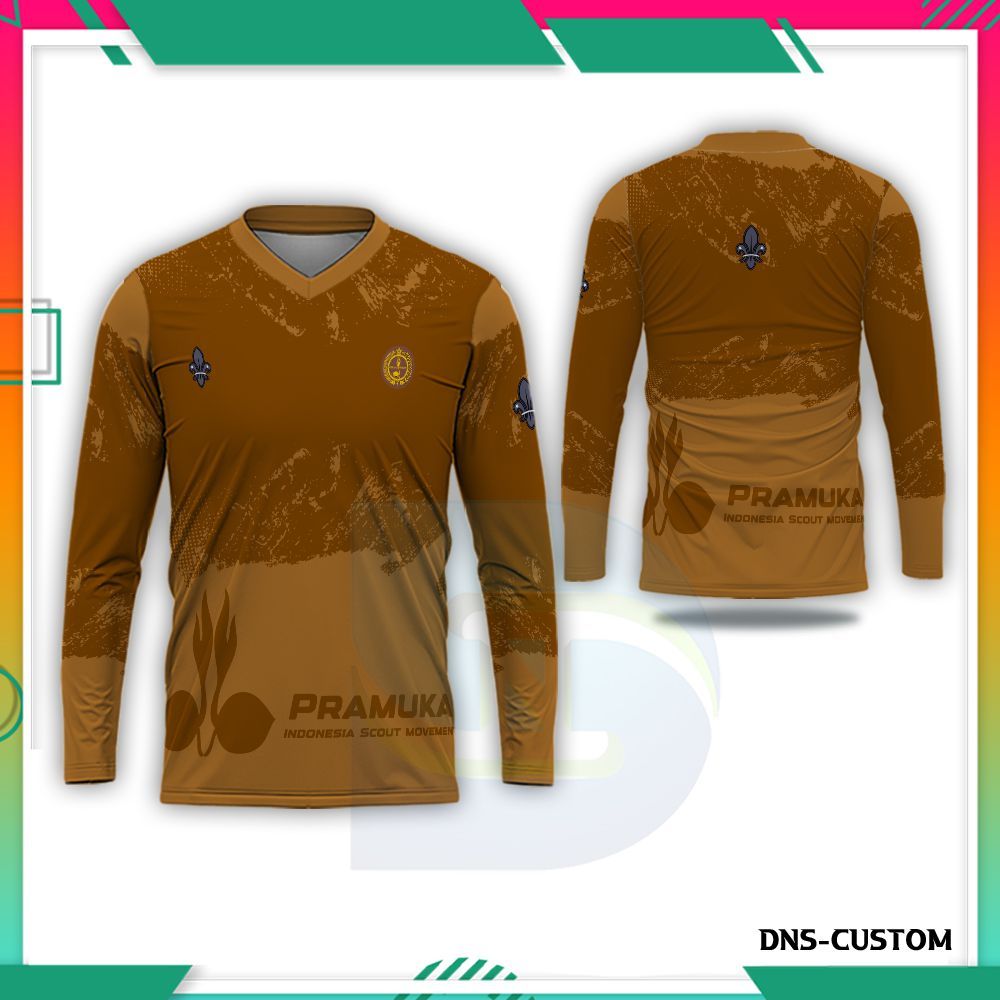 Kaos Lapangan Pramuka Pria Lengan Panjang Model Kekinian