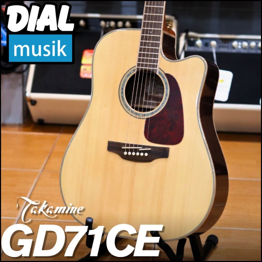 Takamine G Series GD71CE Dreadnought Cutaway Natural - Takamie GD-71-CE / GD 71 CE / Gitar Akustik E