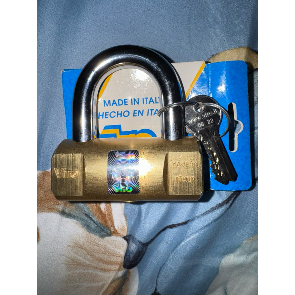 GEMBOK VIRO ASLI ITALI KUNINGAN 80MM / GEMBOK KUNINGAN BALOK