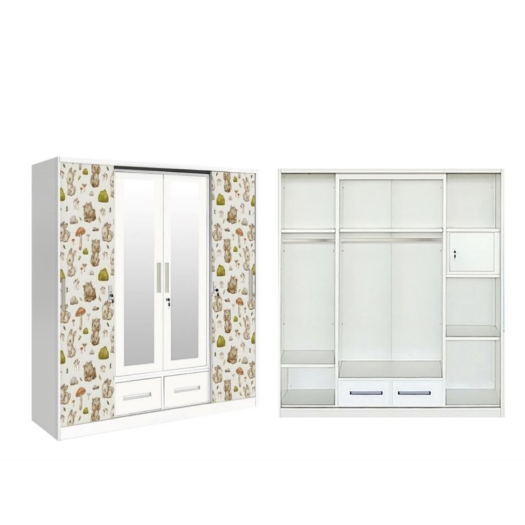 LEMARI BESI 4 PINTU