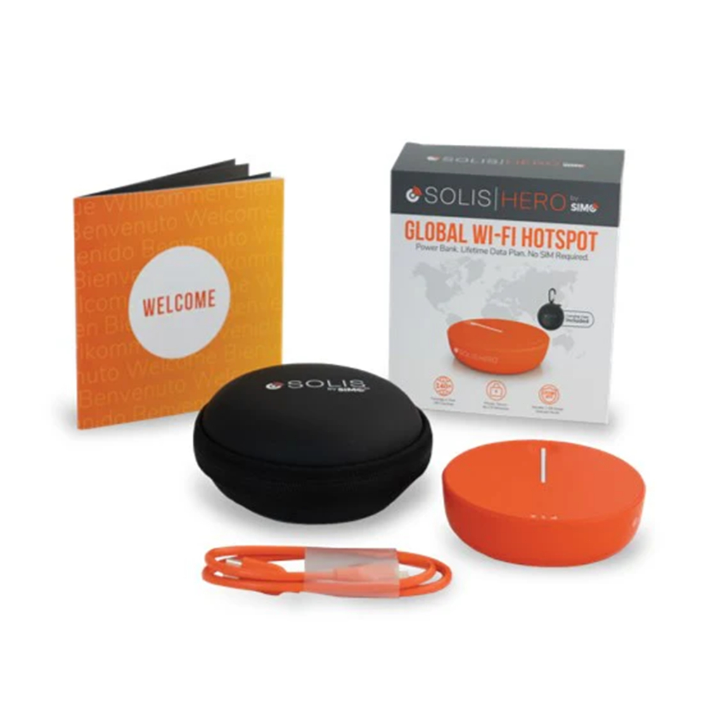 WorldeSIM Mobile Solis Hero Hotspot & Power Bank with Lifetime Data  Local & International Coverage 