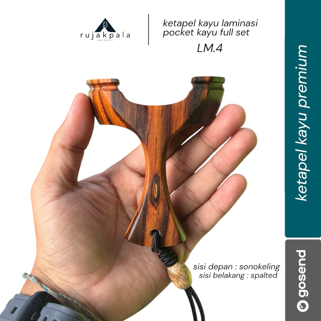 ketapel LM.4 - ketapel olahraga kayu laminasi sonokeling spalted  / ketapel full set