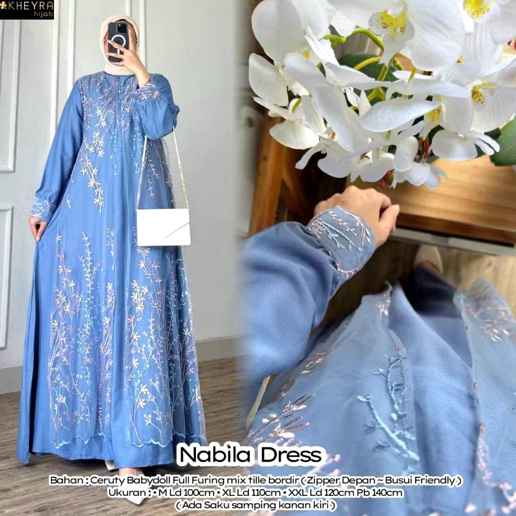 GAMIS NABILA DRESS BRUKAT MEWAH