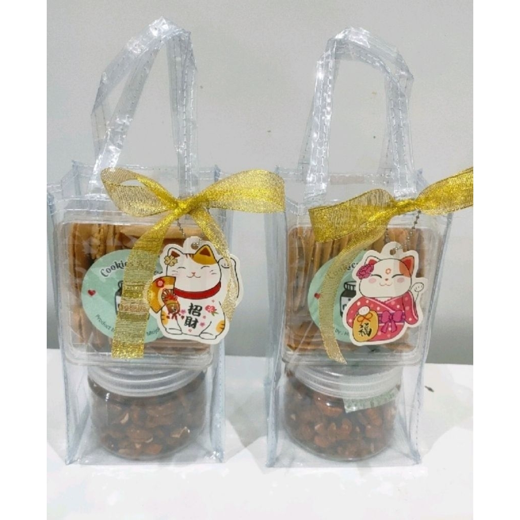 Tas Mika PVC Uk. 10x10x20 Souvenir Pernikahan Hampers Ulang Tahun Tas kue tas botol ( tas mika saja 