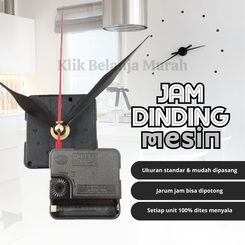 TERBARU 3 PCS MESIN JAM DINDING MERAYAP DAN TICK/ MESIN JAM DINDING BONUS JARUM JAM DETIK MENIT