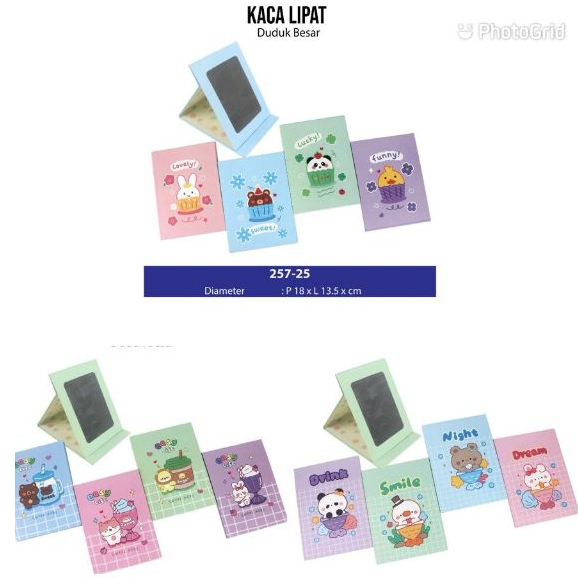 Cermin Lipat Portable Fancy 257 / Kaca Lipat Model Buku JUMBO/ Cermin Lipat Besar