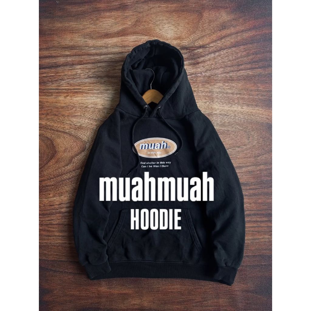 HOODIE MUAHMUAH BIG LOGO ART SABLON PRIA/UNISEX SECOND PRELOVED