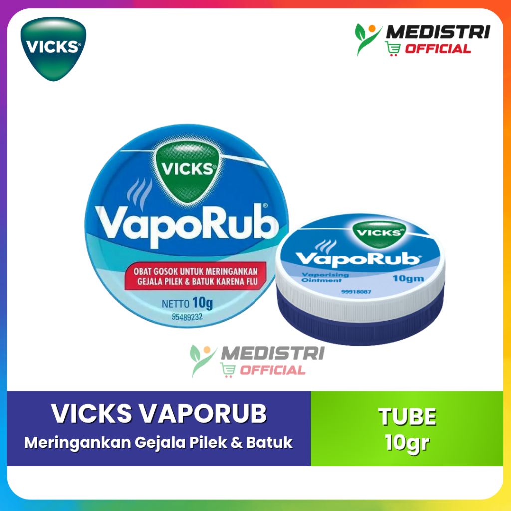 Vicks Vaporub 10gr - Meringankan Flu Batuk Pilek Hidung Tersumbat Bayi Kids