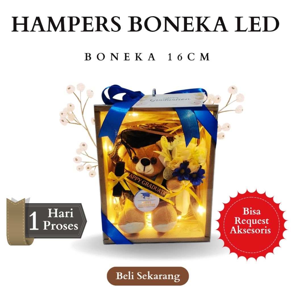 Hampers Boneka Wisuda Bisa Custom Aksesoris | Hampers Buket Bunga | Boneka Beruang | Boneka Dokter
