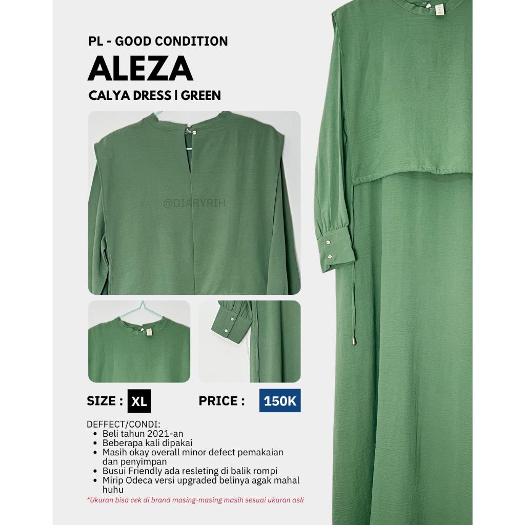 [PRELOVED] ALEZA | Calya Dress | Green | XL