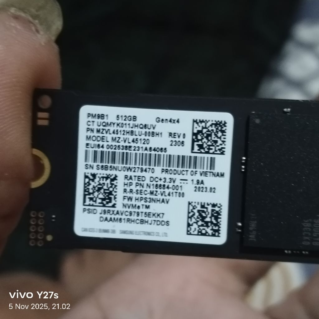 SSD NVME GEN 4 SAMSUNG ORI COPOTAN LAPTOP 512 GB