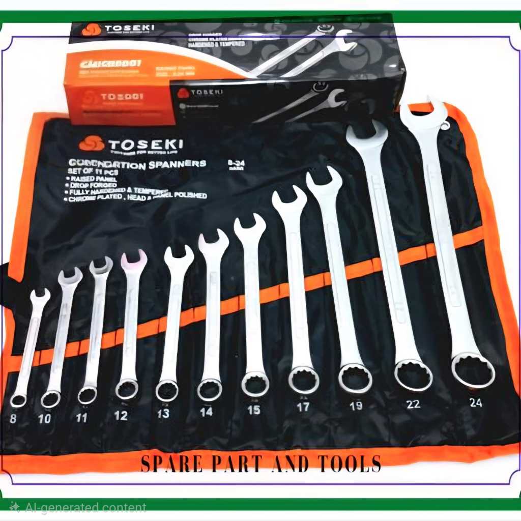 TOSEKI Kunci Ringpas Set 11 Pcs ukuran 8/10/11/12/13/14/15/17/19/22/24"