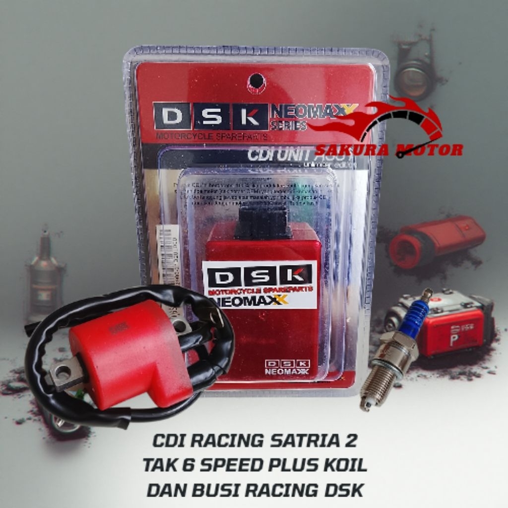 CDI RACING SATRIA 2 TAK 6 SPEED PLUS KOIL DAN BUSI RACING DSK NEOMAX