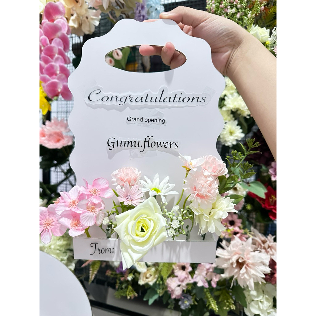 GUMU flower box papan bunga mini papan ucapan buket bunga 20x30