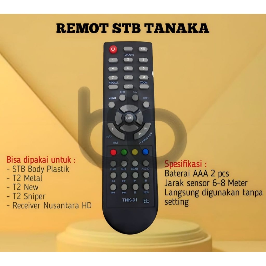 REMOTE REMOTE STB DVB-T2 TANAKA dan RECEIVER NUSANTARA