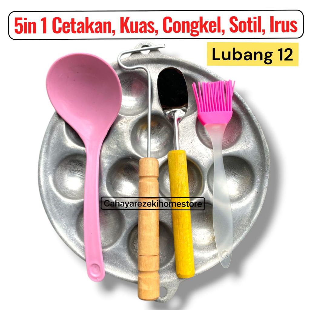 Cetakan Baklor Telur Congkel Lubang 12 Takoyaki Anti Lengket Bahan Alumunium Cor ( LUBANG 12 )