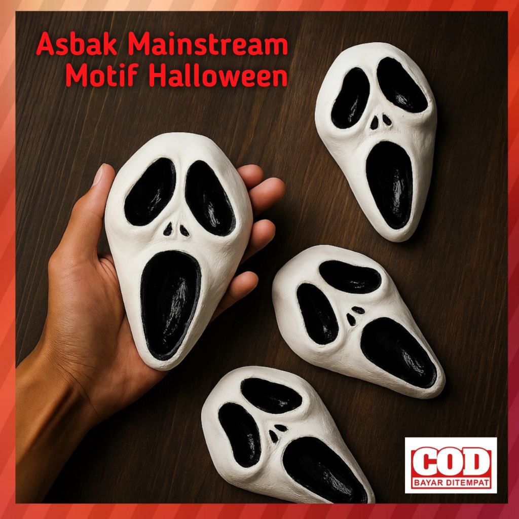 Kerajinan Tangan Asbak Unik Mainstream Motif Halloween - Handmade