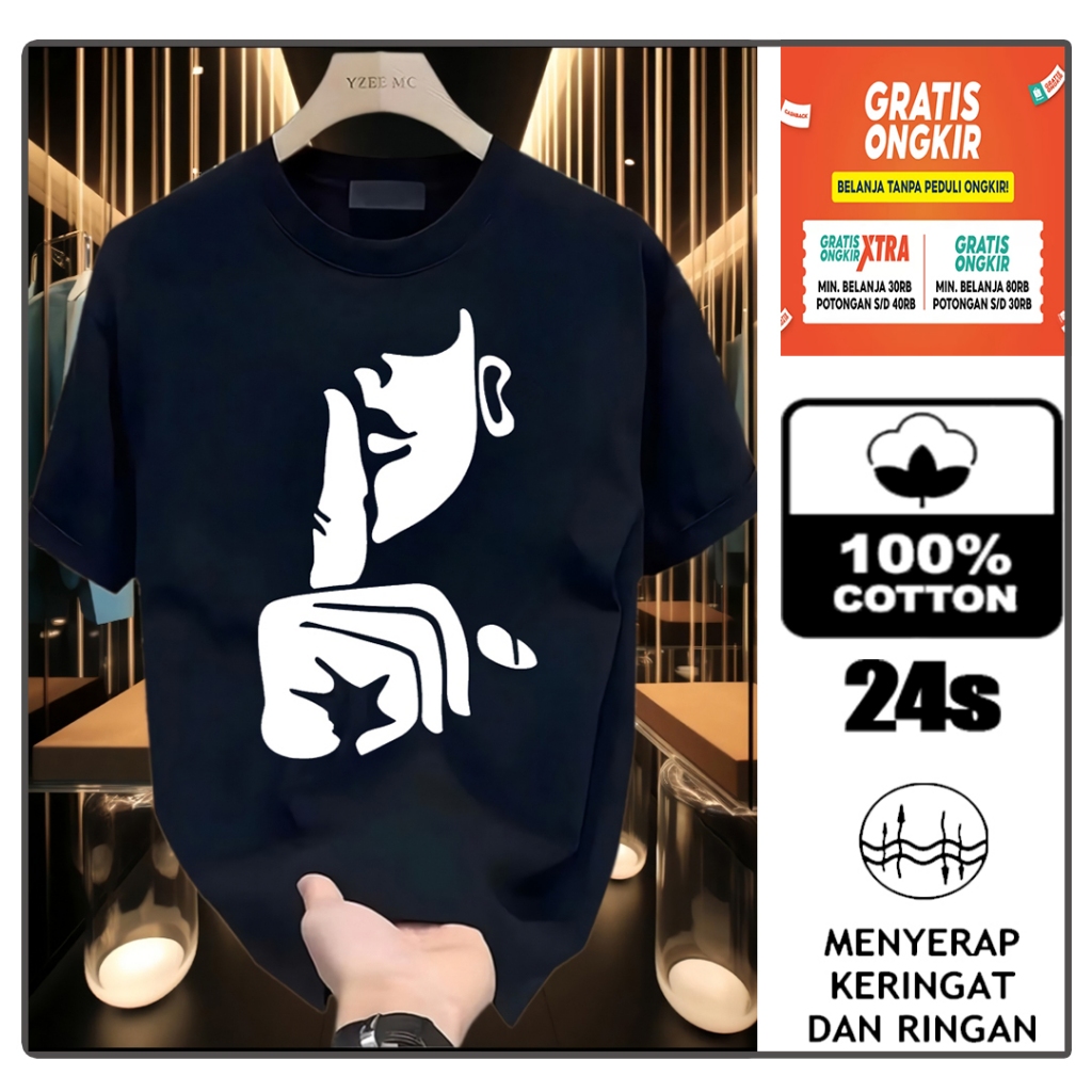 ZHRA T-shirt Kaos Pria Syut im Bussy Simple Keren Kaos Ala Amerika/ Kaos Distro Murah Bahan Lembut /
