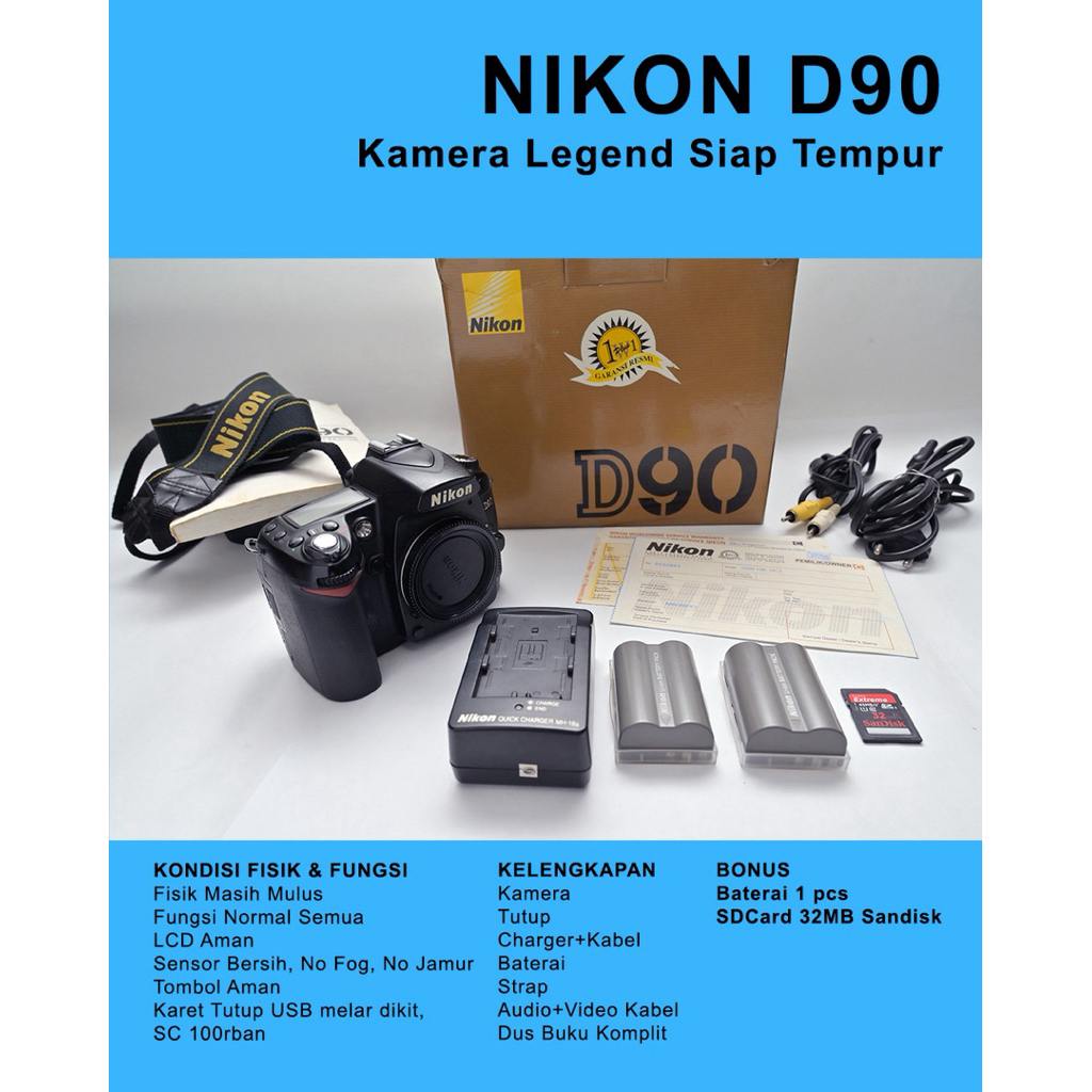 Kamera Nikon D90 dan Lensa Nikon AF-S DX 16-85 mm f3.5-6.5G ED VR