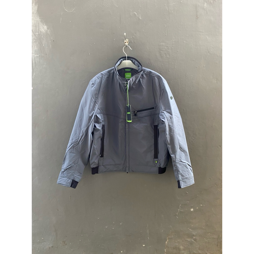JACKET PRIA BOMBER -‘ H.BOSS JORDANO LIGHT GREY ORIGINAL AUTHENTIC