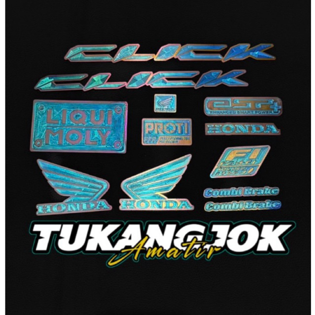 Emblem Click Titanium Original Vietnam, Emblem Paketan Bodi Vario Click Fullset Emblem Click Vario T