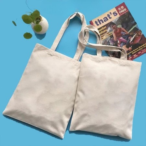 TOTEBAG PUTIH POLOS BAHAN KANVAS TAS TOTE / TOTE BAG KANVAS