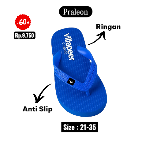 Praleon - Sandal Jepit Anak Laki laki 3 Tahun Villapeer Polos | Sendal Anak Laki Laki