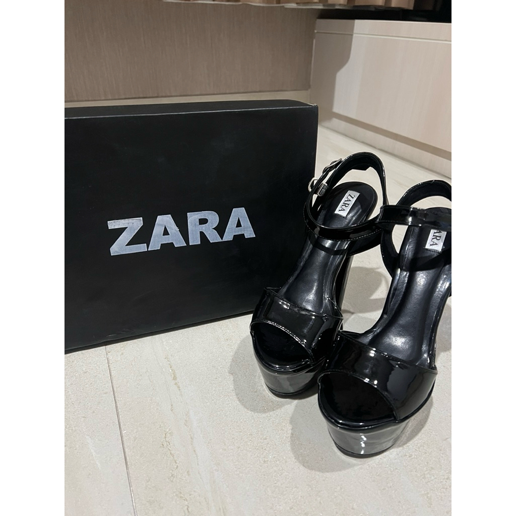zara high heels black 15cm