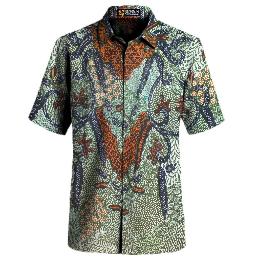 Kemeja Batik Tulis Madura Baju Batik Pria Lengan Pendek Ga299