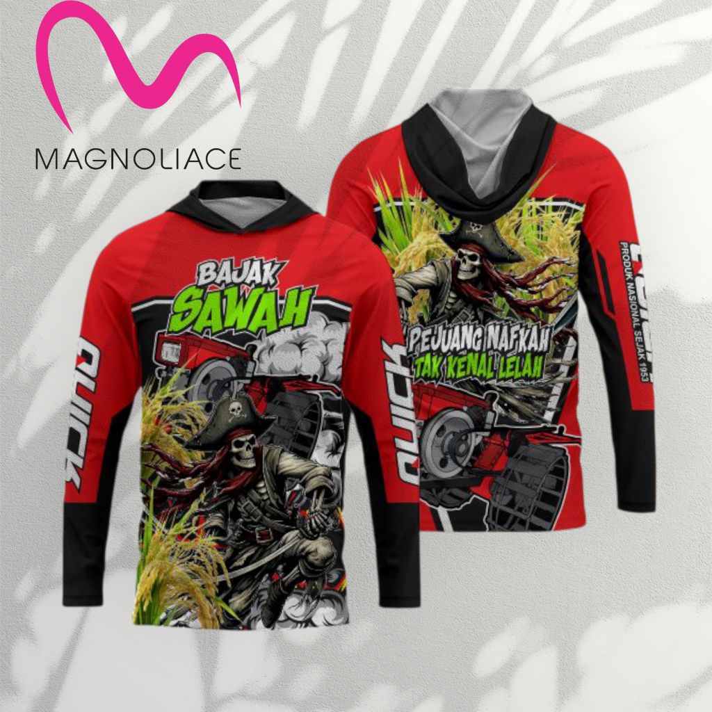 Jersey Bajak Sawah Quick Kupluk Topi Tangan Panjang