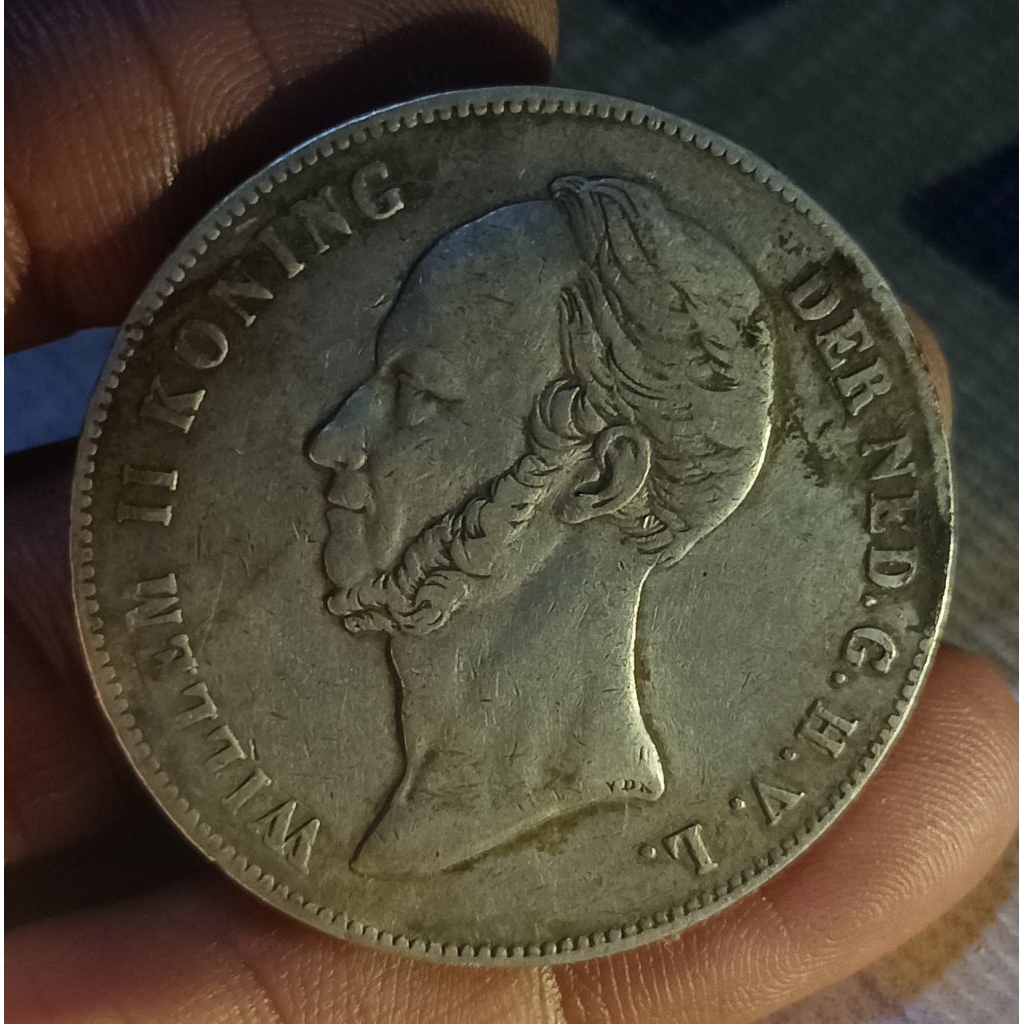 koin kuno silver willem2 2 1/2 gulden asli1848