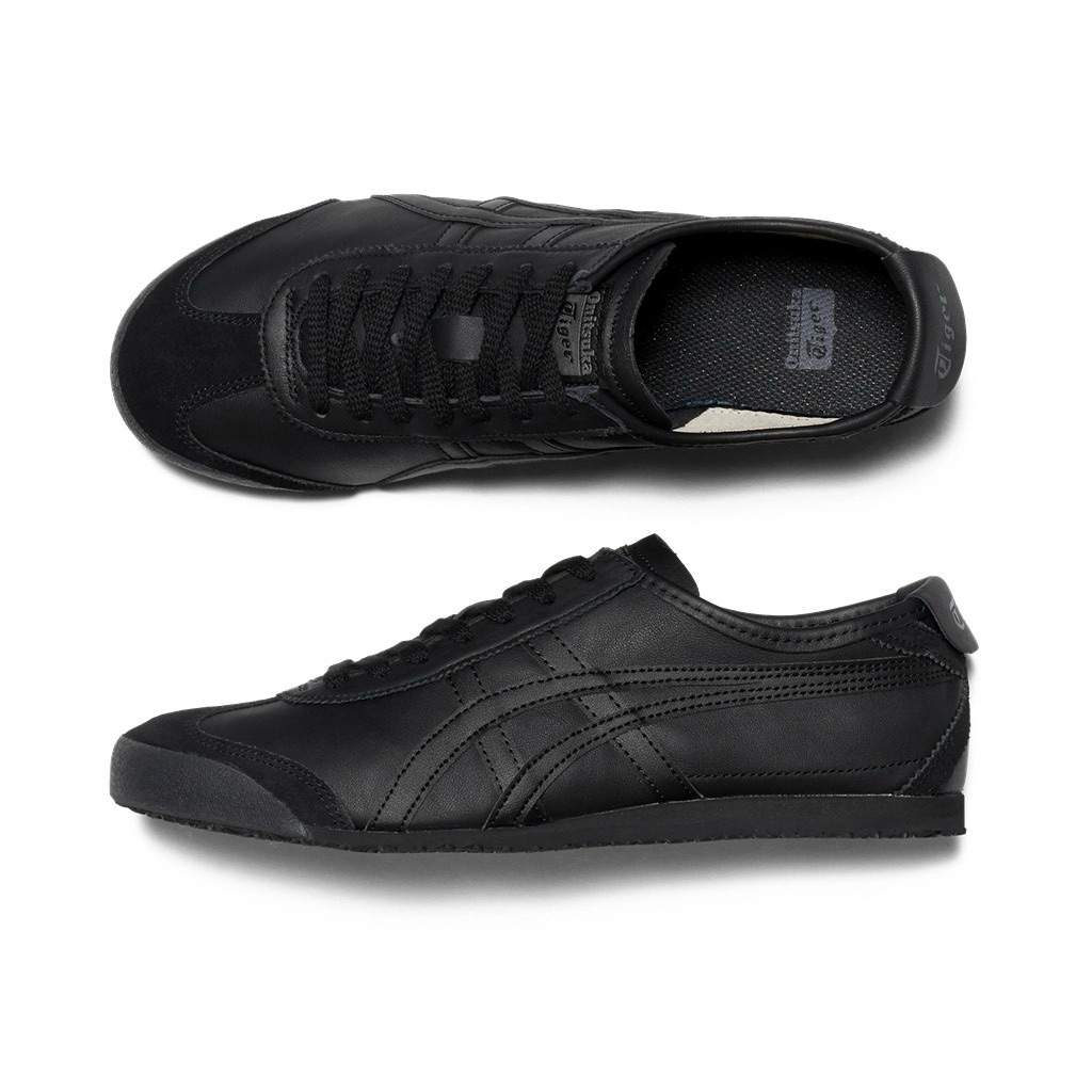 OFFICIAL Sepatu Onitsuka Tiger Mexico 66 Leather All Black Sepatu Pria Wanita Sneakers Triple Black