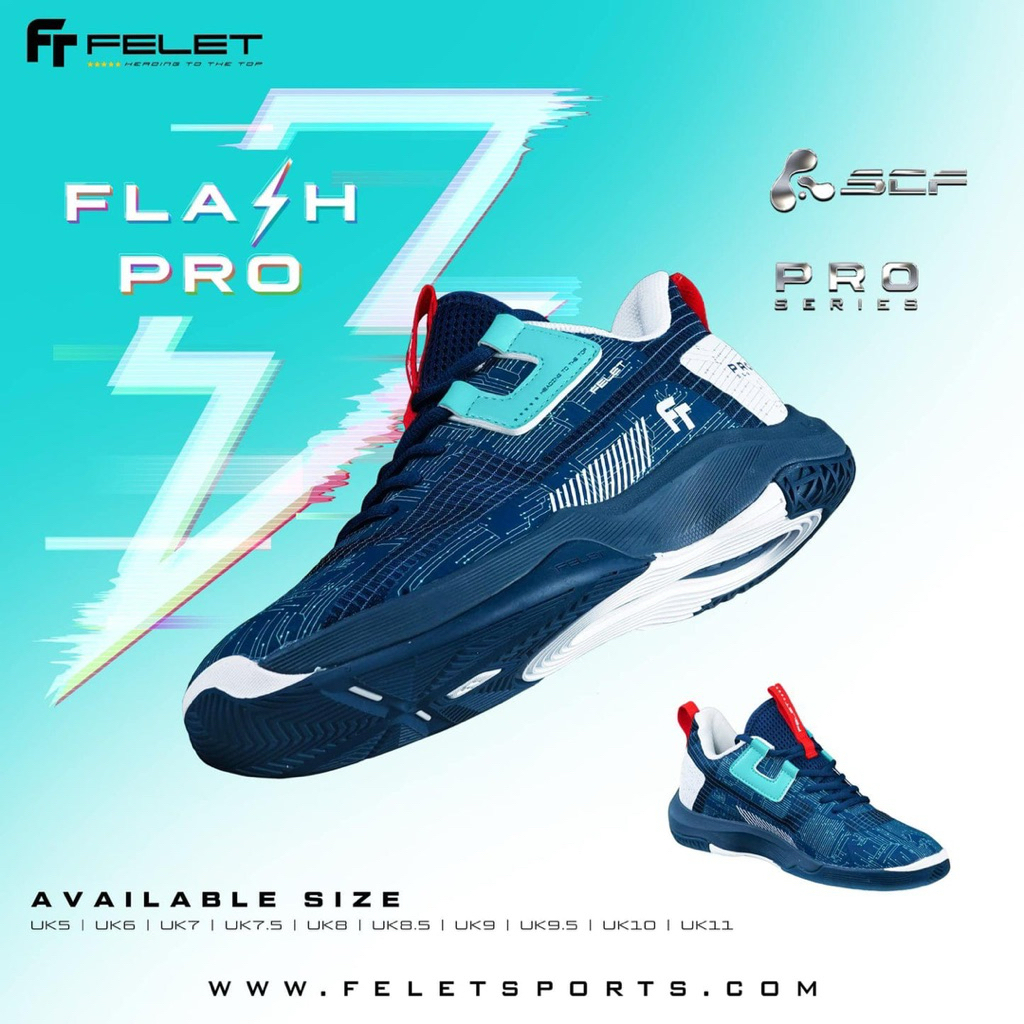 FELET FLASH PRO Badminton Shoes - Sepatu Badminton Original Felet