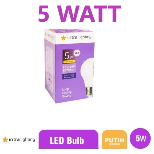 Lampu 5w - Bohlam Intra Lighting LED Bulb 5W E27- Putih Quality Osram