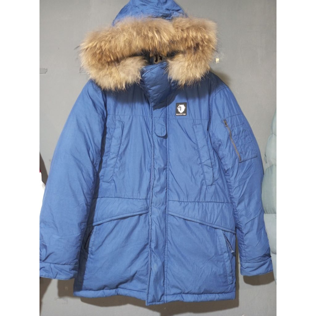 Jaket Bulu Angsa Black Yak Hoodie Berbulu.