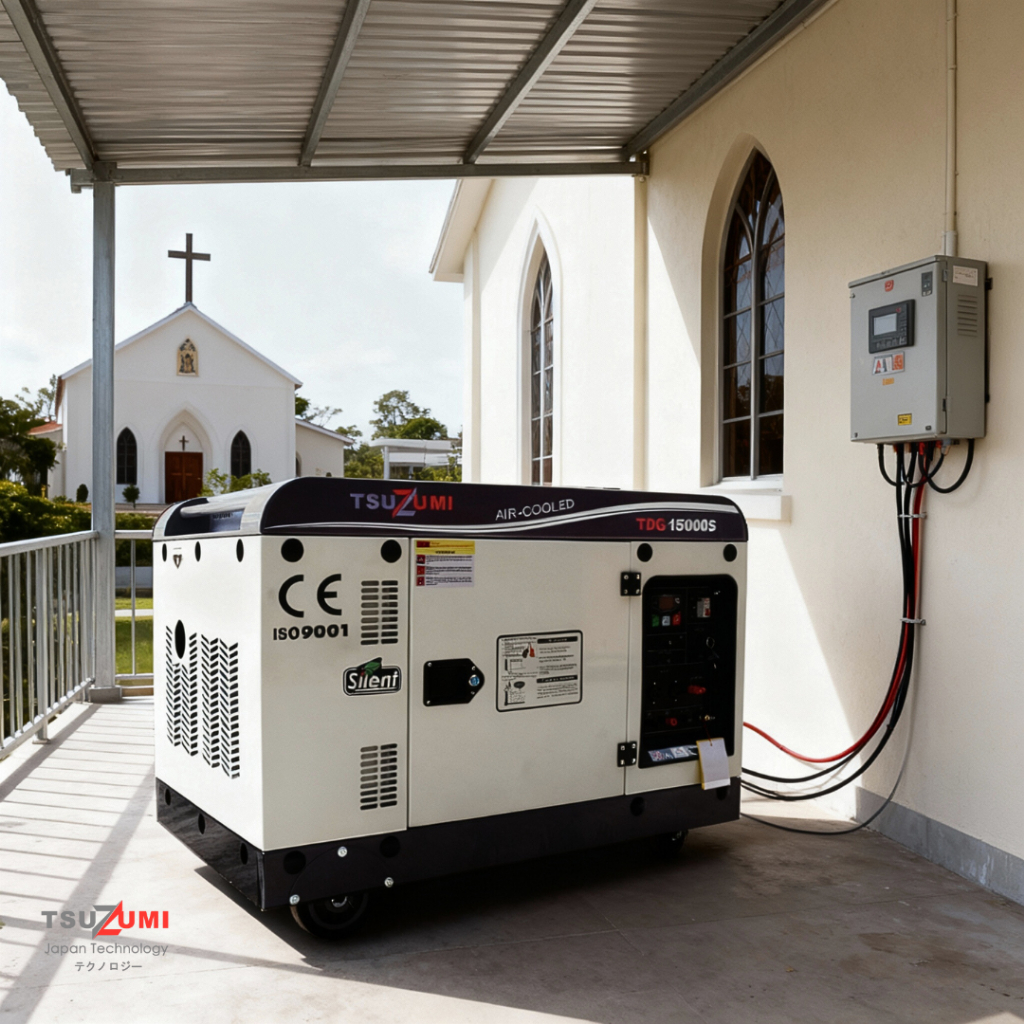 Genset Silent 15 KVA Tsuzumi TDG 15000S Japan Technology / Genset Diesel Silent 15 KVA 1 Phase