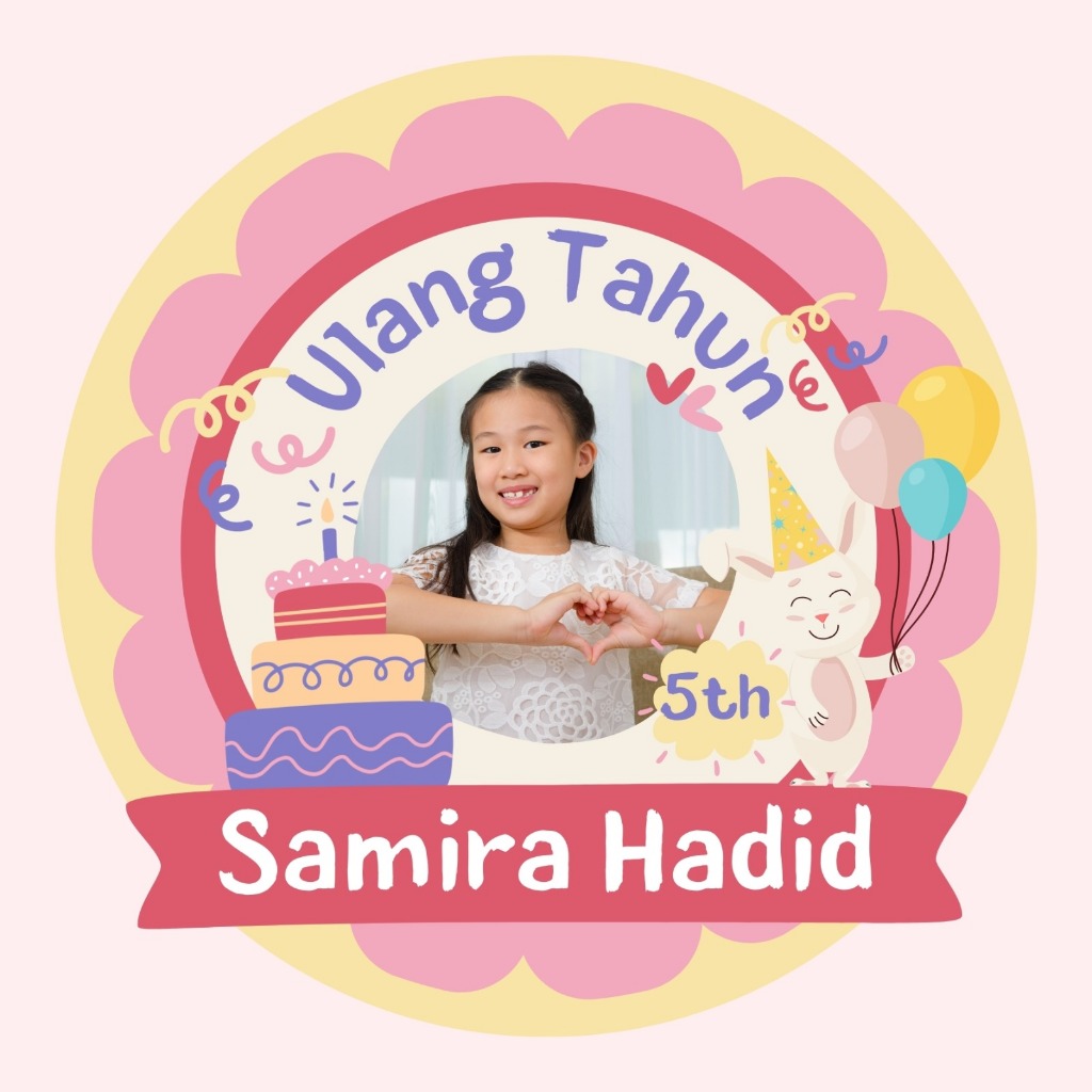 Stiker Ulang Tahun anak /custom/foto anak/ lucu/bulat