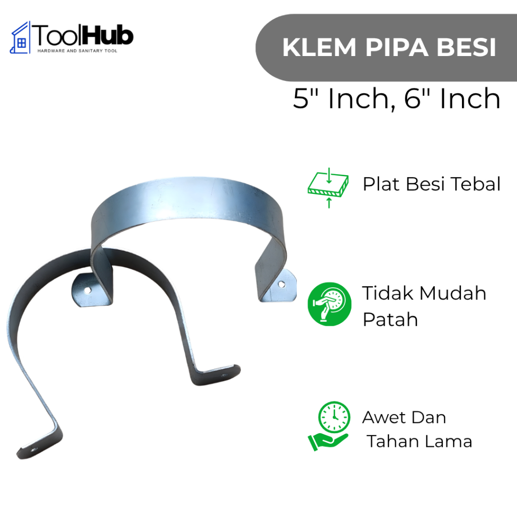 KLEM PIPA BESI TEBAL UKURAN BESAR | KLEM PIPA 5 INCH | KLEM PIPA 6 INCH | KLEM
